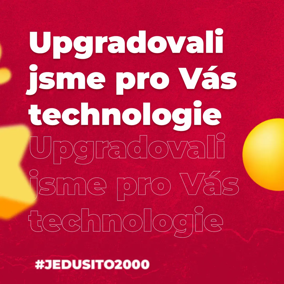 Sociální post Starnet informující zákazníky o upgradu síťových technologií v rámci kampaně #JEDUSITO2000.