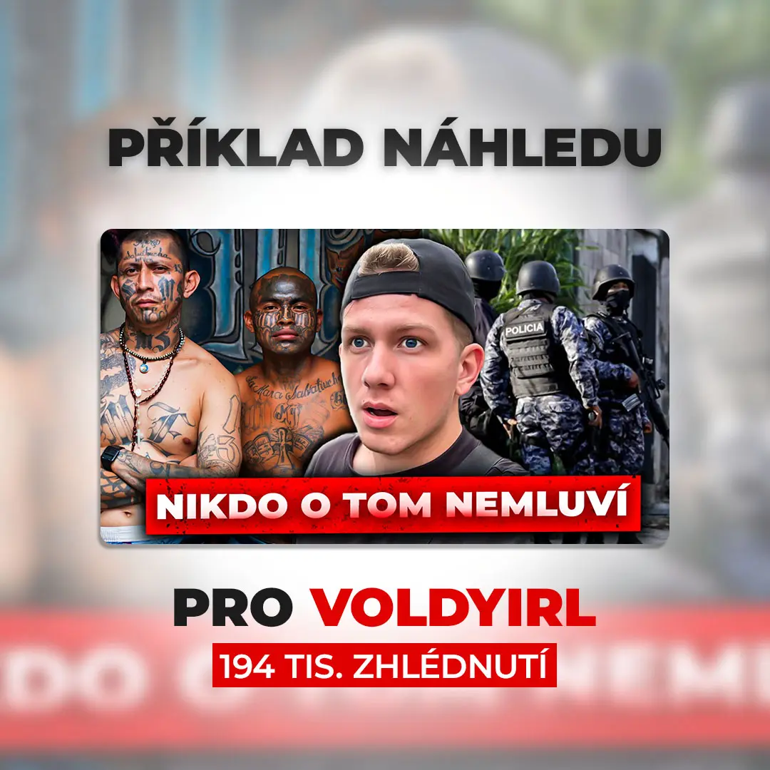 Případová studie YouTube náhledu pro tvůrce VoldyIRL se 194 tisíci zhlédnutími.
